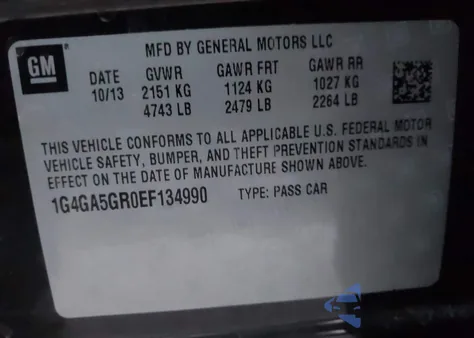 2014 Buick Lacrosse from USA, damaged, VIN 1G4GA5GR0EF134990